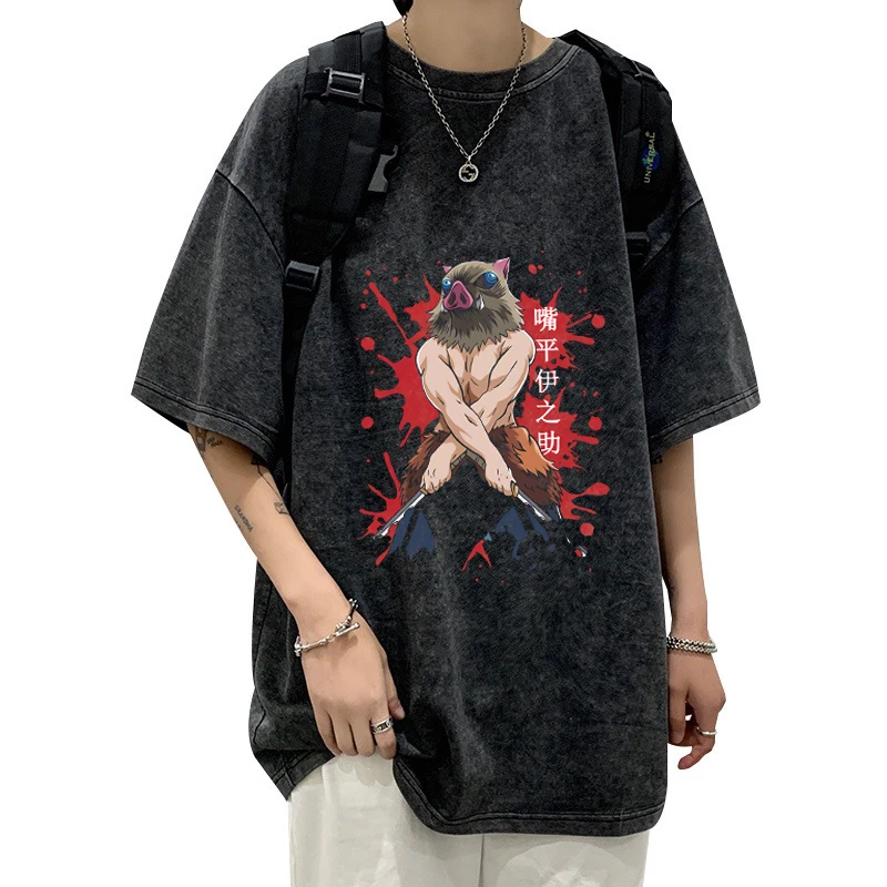2023 New Japanese Anime Demon Slayer Blade T Shirt Hira Inosuke s Short Sleeve Fashion Summer 1 - Demon Slayer Plush