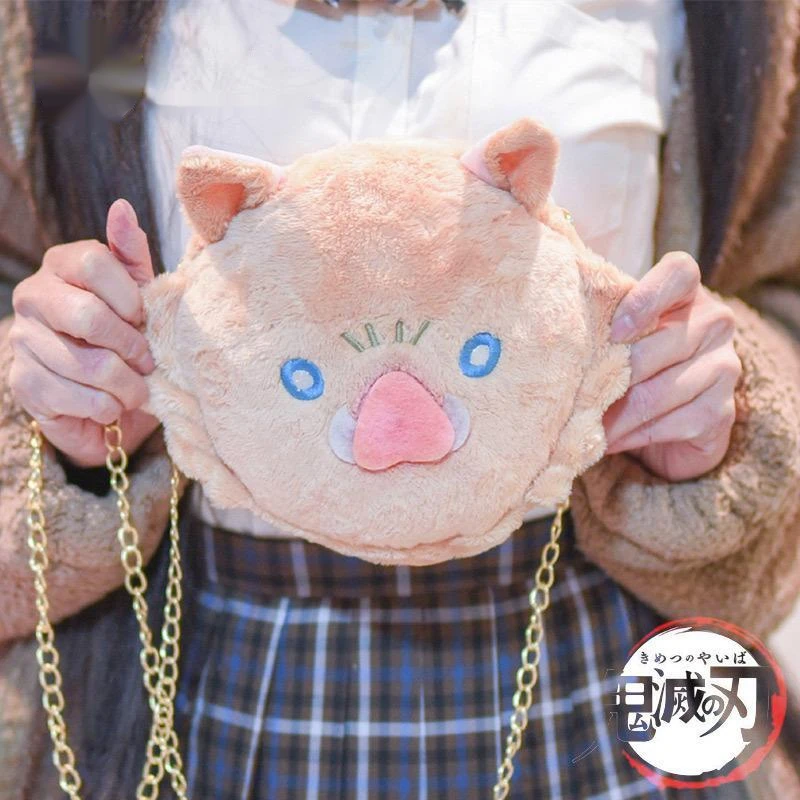 Anime Demon Slayer Plush Toys Hashibira Inosuke Plush Satchel Chain Bag Soft Stuffed Animal Coin Purse 5 - Demon Slayer Plush