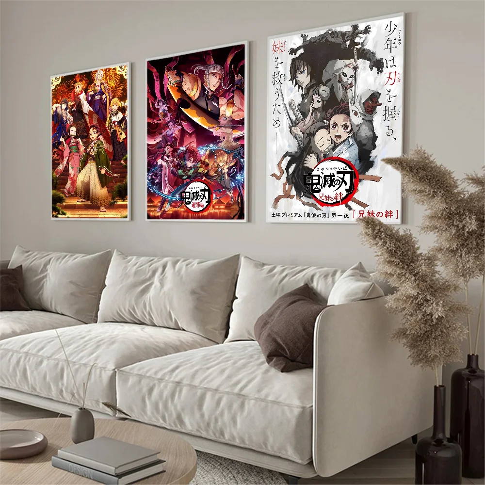 Anime Demon Slayer Poster Classic Vintage Posters HD Quality Wall Art Retro Posters for Home Room - Demon Slayer Plush
