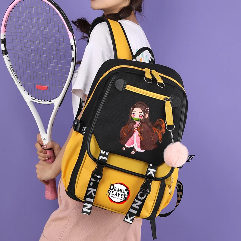 Demon Slayer Nezuko Backpacks for Men Anime School Bag for Teenager Canvas Laptop Back Pack Women 5 - Demon Slayer Plush