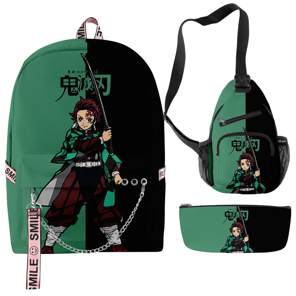 Japan Anime Demon Slayer Backpack Children Boys Girls Schoolbag Kimetsu No Yaiba Tomioka Giyuu Cartoon Backpack 3 - Demon Slayer Plush