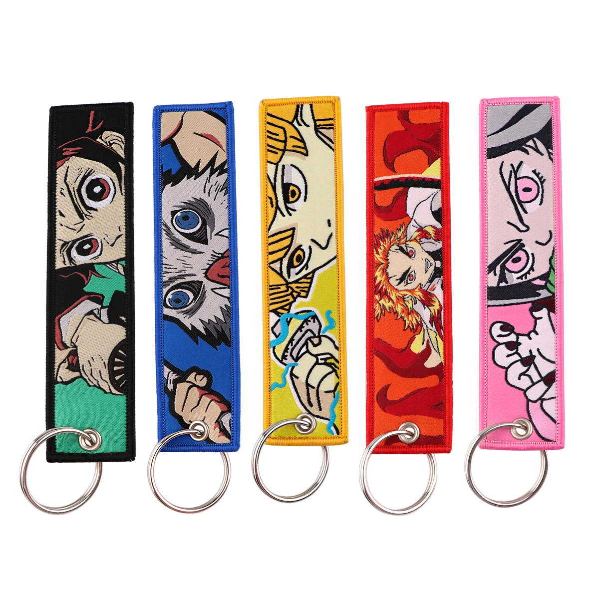 Japanese Anime Demon Slayer Key Tag New Embroidery Key Fobs for Motorcycles Cars Bag Backpack Novelty 1 - Demon Slayer Plush
