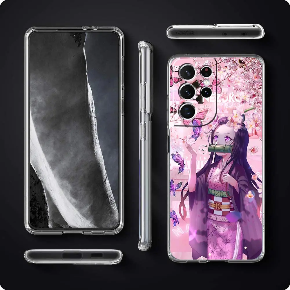 Nezuko Demon Slayer collage Anime Clear Phone Case For Samsung Galaxy S23 S22 5G S20 Ultra 2 - Demon Slayer Plush