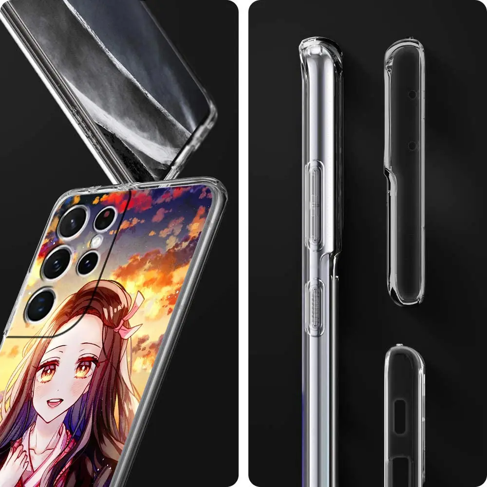 Nezuko Demon Slayer collage Anime Clear Phone Case For Samsung Galaxy S23 S22 5G S20 Ultra 5 - Demon Slayer Plush
