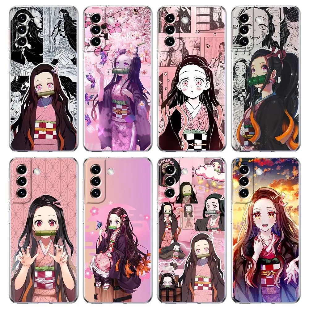 Nezuko Demon Slayer collage Anime Clear Phone Case For Samsung Galaxy S23 S22 5G S20 Ultra - Demon Slayer Plush
