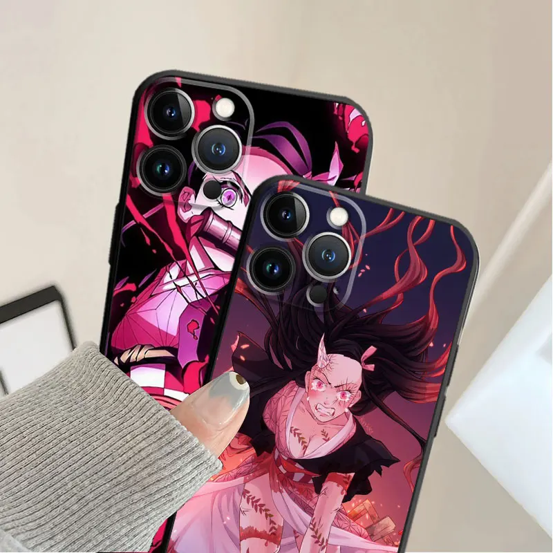 Silicone Cover Phone Case For iPhone 15 14 13 12 11 Pro Max Plus XS XR 1 - Demon Slayer Plush