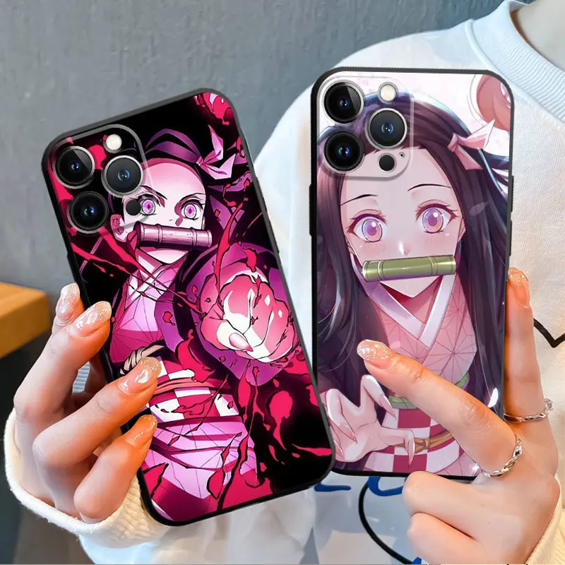 Silicone Cover Phone Case For iPhone 15 14 13 12 11 Pro Max Plus XS XR 2 - Demon Slayer Plush
