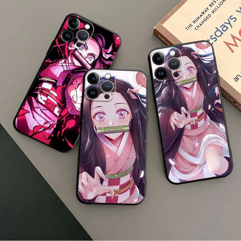 Silicone Cover Phone Case For iPhone 15 14 13 12 11 Pro Max Plus XS XR 3 - Demon Slayer Plush